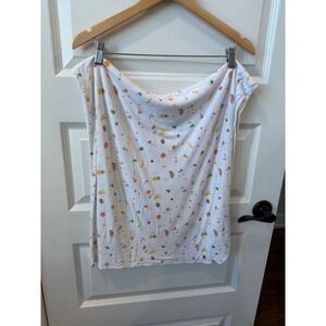 Angel Dear White Fruit Print Bamboo Viscose Swaddle Baby Blanket Fruit